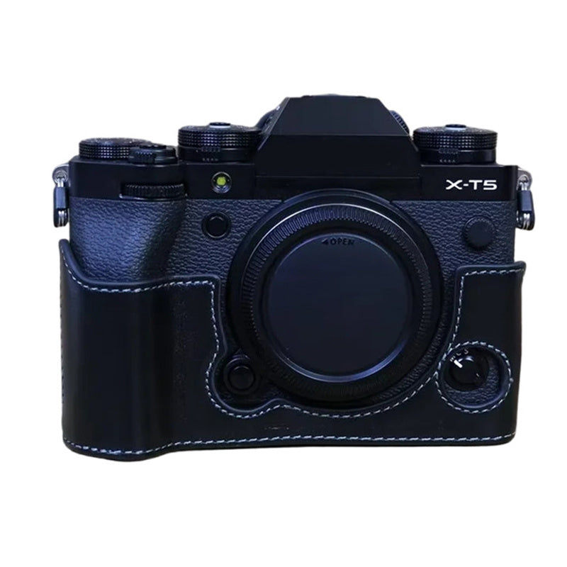For Fujifilm X-T5 Anti-scratch Genuine Leather Camera Case Battery Opening Design Protective Cover For Fujifilm X-T5 Anti-scratch Genuine Leather Camera Case Battery Opening Design Protective Cover